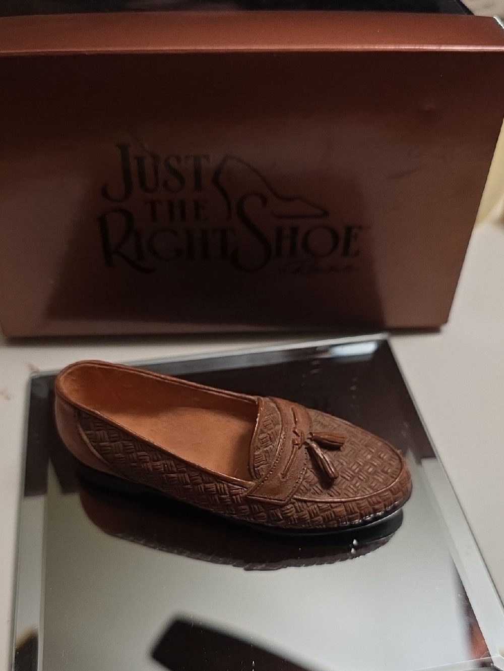 Just The Right Shoe Brown Woven Tassel Loafer